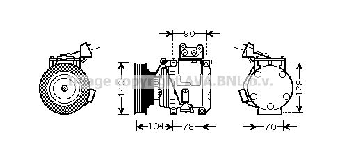 AVA QUALITY COOLING Компрессор, кондиционер TOK438